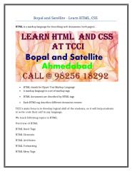 Bopal and Satellite - Learn HTML, CSS .doc