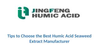 Tips to Choose the Best Humic Acid Seaweed Extract Manufacturer.pptx