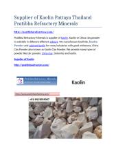 Supplier of Kaolin Pattaya Thailand Pratibha Refractory Minerals.docx