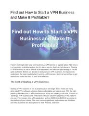 Find out how to start a VPN business and make it profitable.pptx