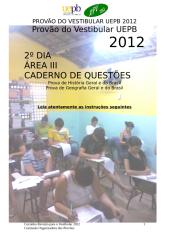 provão uepb 2012 - área iii - 2º dia.doc